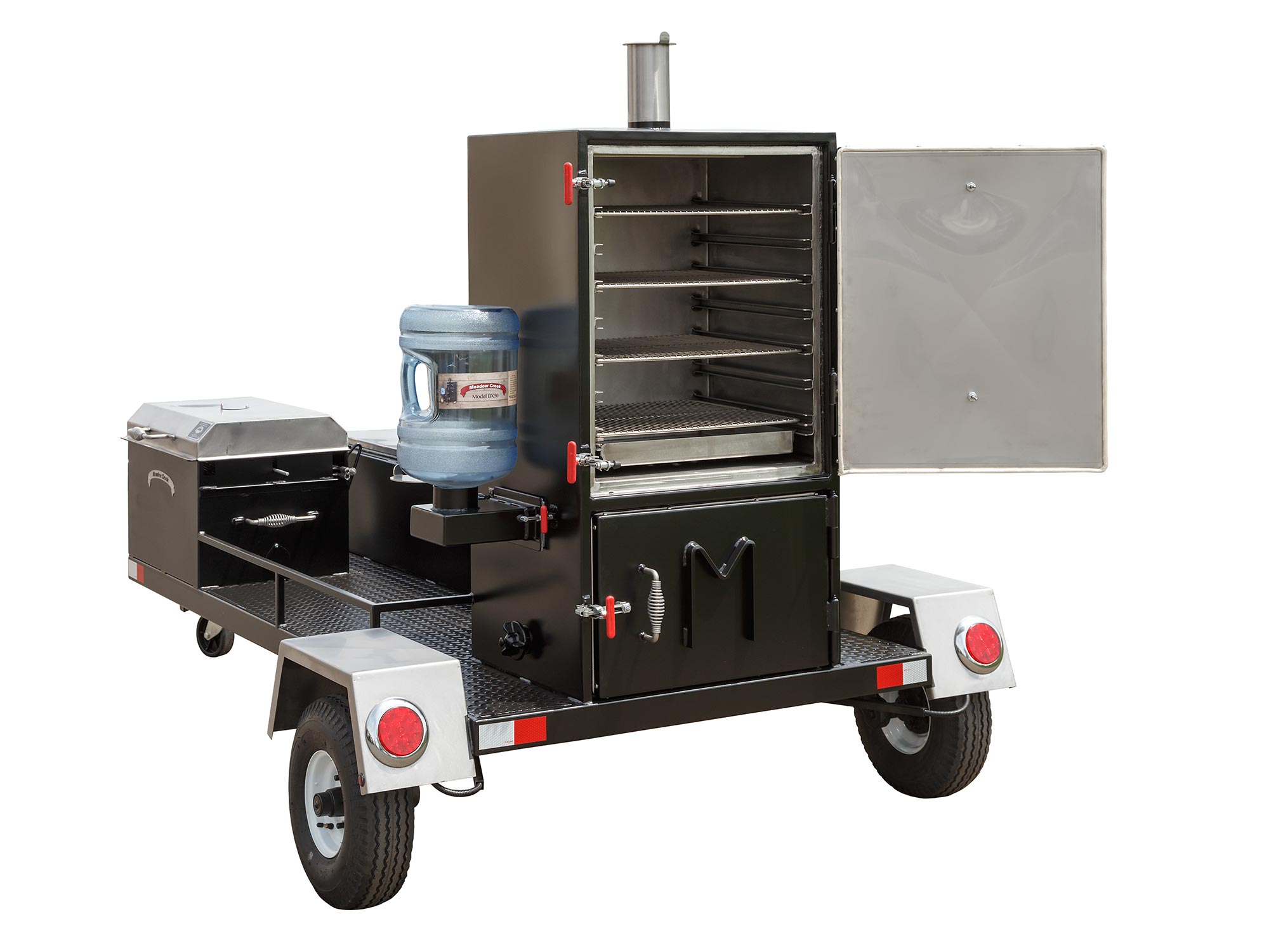 BX50T Box Smoker Trailer with Optional BBQ26 Chicken Cooker