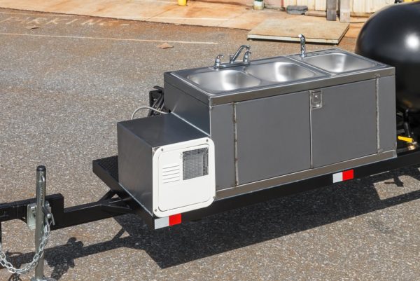 Stainless Steel Sink 3-Bowl Clean-Up Trailer Mounted
