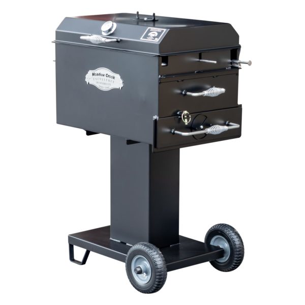 Meadow Creek BBQ26S With Optional Pedestal Base and Charcoal Pullout