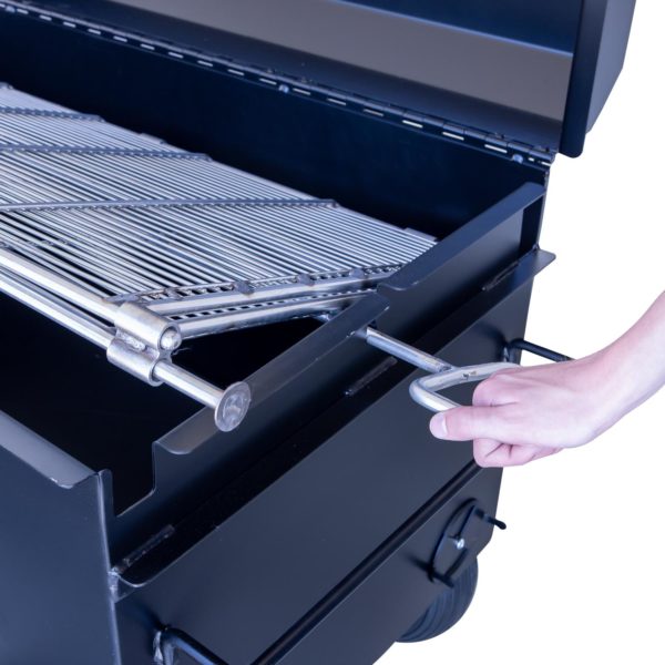 Pivoting Double-Sided Stainless Steel Grate on BBQ42 Chicken Cooker