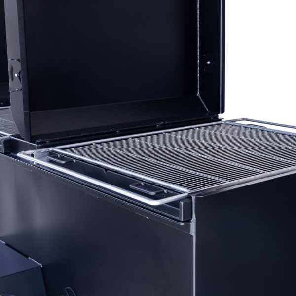 Meadow Creek BBQ96 Chicken Cooker With Optional Slideout Grates, Hinged Lids With Thermometers, and Flat Grates