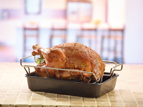 Turkey in Rack With Drip Pan
