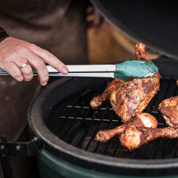 Big Green Egg Stainless Steel Silicone-Tipped BBQ Tongs