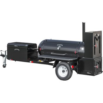 Meadow Creek TS250 Tank Smoker Trailer with Optional Stainless Steel Shelf and BBQ42